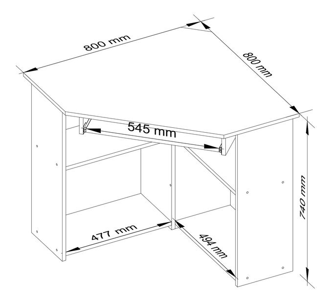 Masă PC Trata (alb)