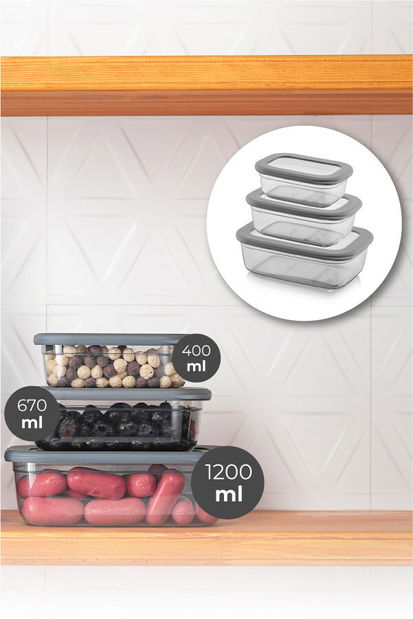 Set recipiente alimente (3 buc.) Boxy 712 (antracit)