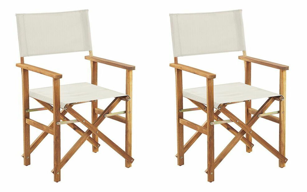 Set 2 ks. záhradných stoličiek Carli (krémovobiela)