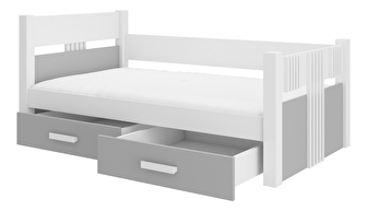 Detská posteľ 200x90 cm s matracom Buppi (sivá)