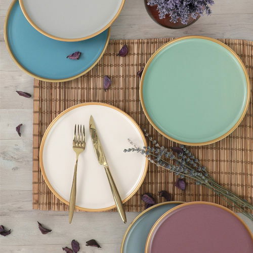 Set farfurii pentru desert (6 buc.) Norde (Albastru + verde + roz + Alb + Gri)