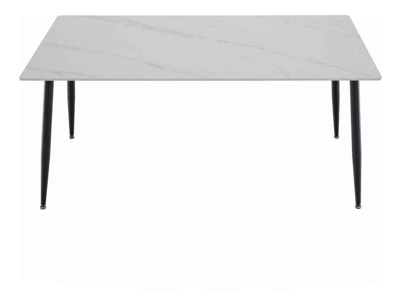 Masă sufragerie Fresia 2 (marmură albă + negru) (pentru 6 persoane) *vânzare stoc