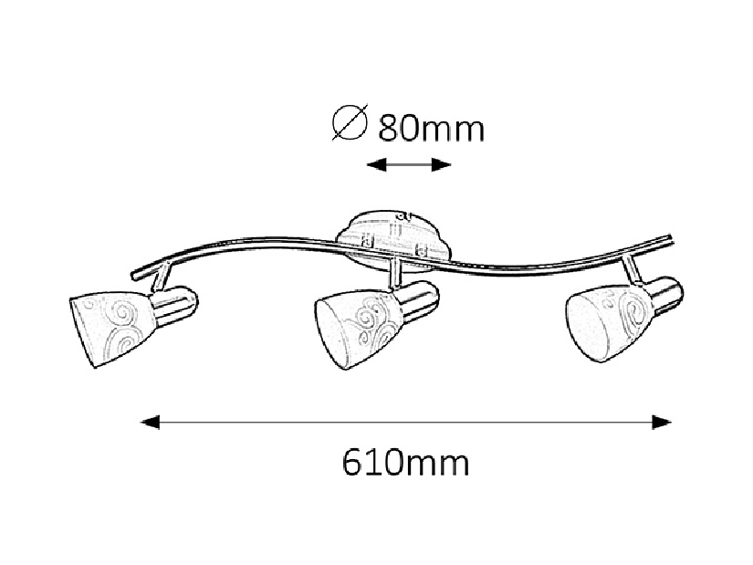 Bodové svietidlo Harmony Lux 6637 (saténová chrómová + biely vzor)