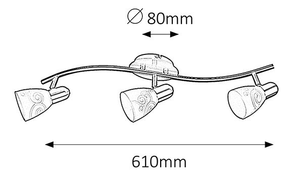 Bodové svietidlo Harmony Lux 6637 (saténová chrómová + biely vzor)