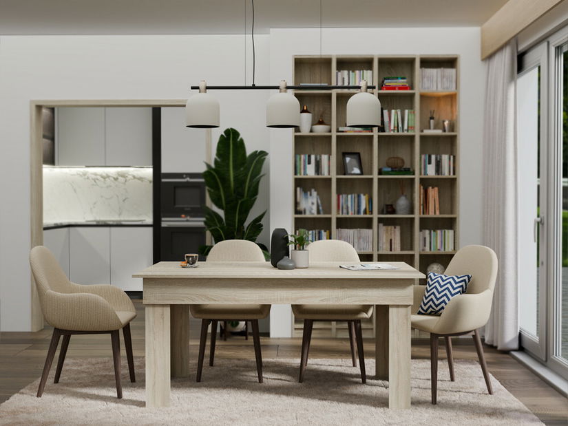 Masă de sufragerie Mostrarse 1 (stejar sonoma) (pentru 6 persoane)