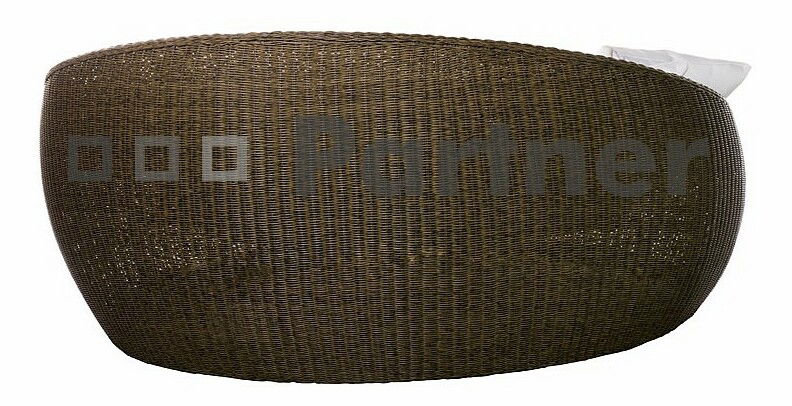 Záhradné lehátko Oval pre viac osôb (umelý ratan)