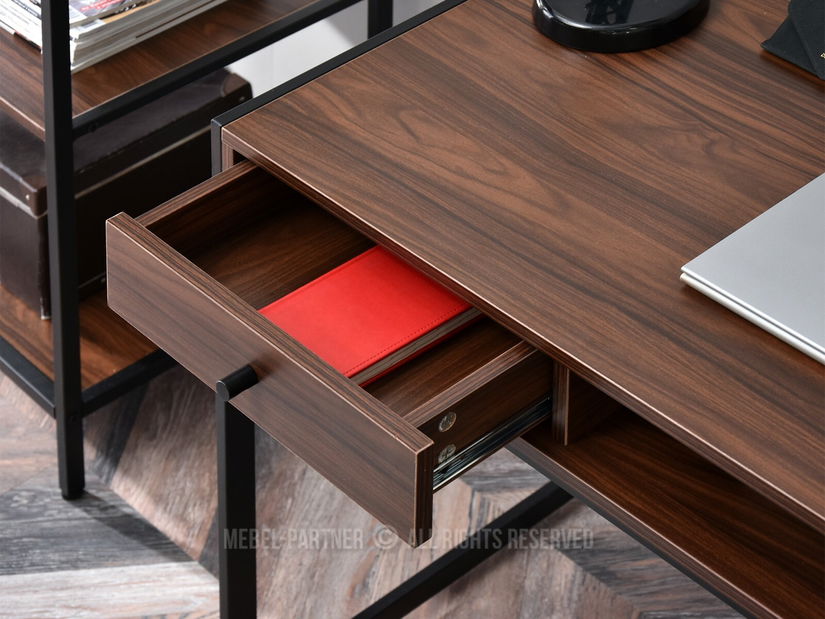 Masă PC Nills (nuc închis + negru)