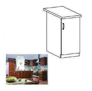 Dulap inferior de bucătărie D40P Sillina (Nuc milano)