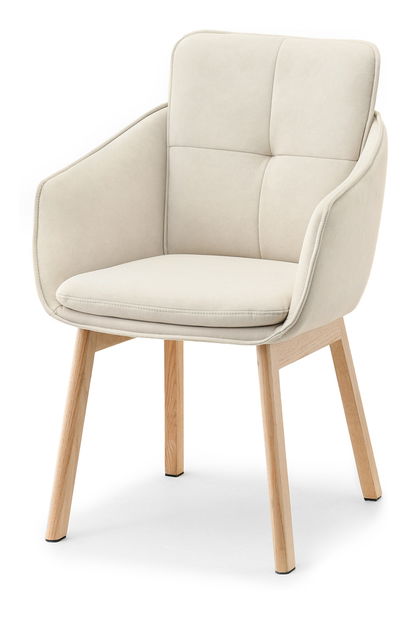 Jedálenská stolička Minimas (béžová + dub)