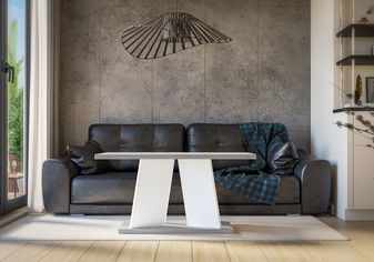 Dohányzóasztal Mulnu (világosszürke + fehér)