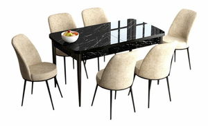 Jedálenský set Hana (orech barokový + ružová) (pre 6 osôb)