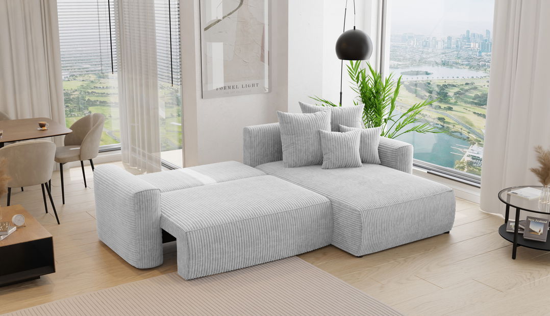 Kutna garnitura Baria (D) (svijetlosiva)