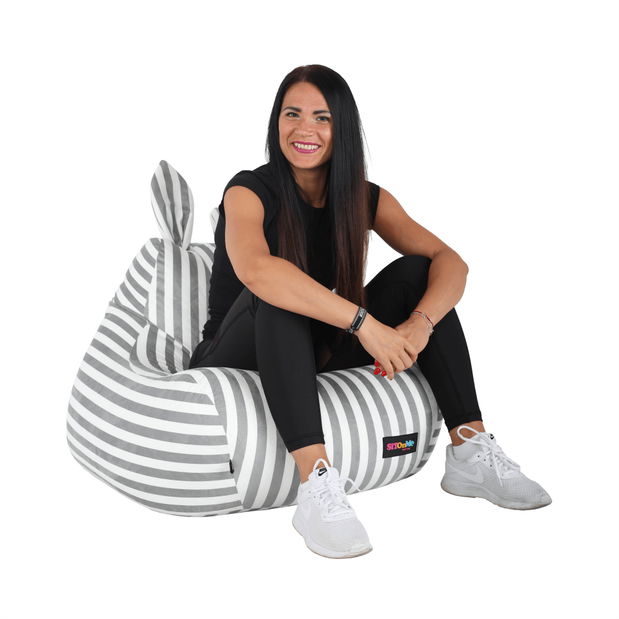 Sedací vak Lampo (sivá + biela)