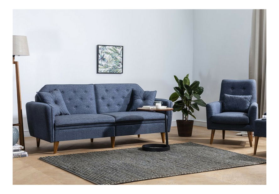 Set canapea fotoliu 3+1 Tessa (albastru închis)