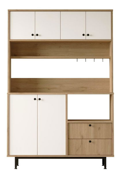 Dulap cu rafturi Rebutia 5 (stejar + alb)