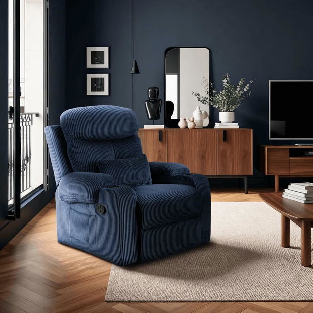 Fotoliu reglabil Trigesimo (albastru marin) 