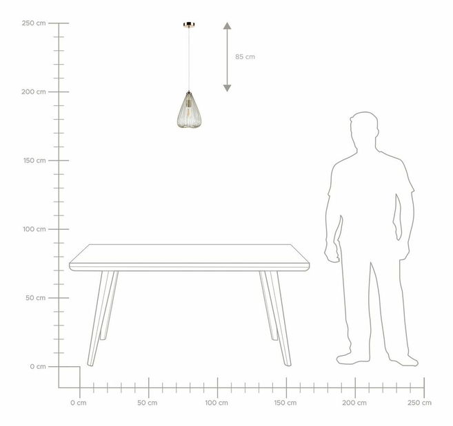 Závesná lampa Condo (zlatá)