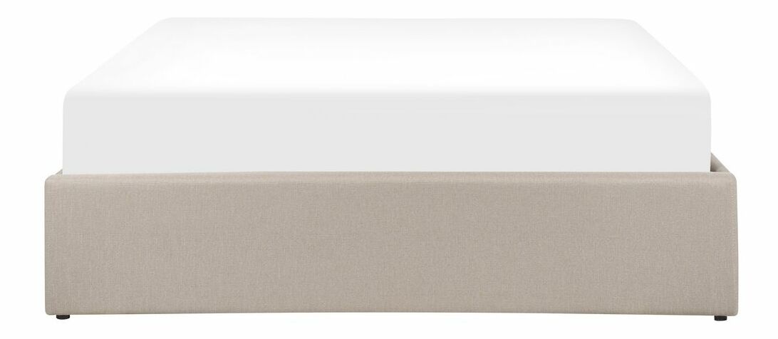 Manželská posteľ 140 cm DIJON (s roštom a úl. priestorom) (béžová)