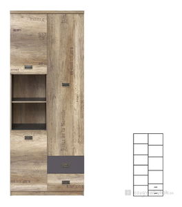 Ormar s policama Malcolm REG3D2S 