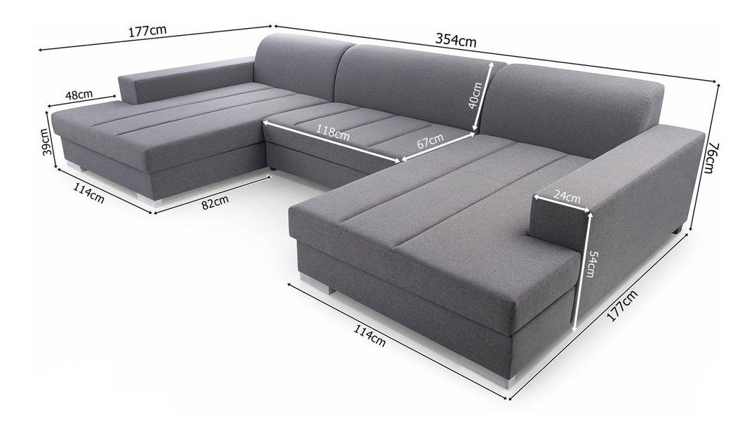 Rohová sedačka v tvare U Matar U (tmavohnedá)