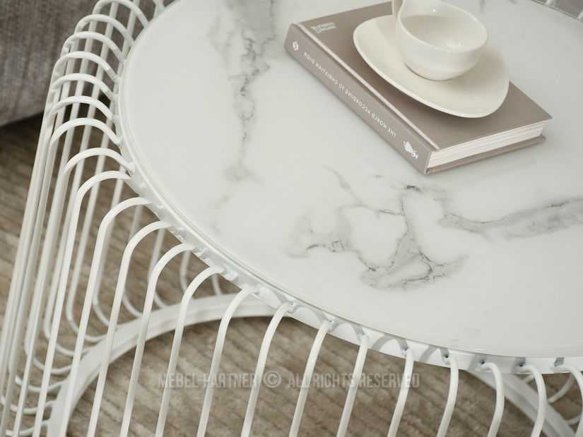 Stolić za kavu Nando (mramor + bijela)