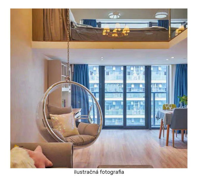 Függesztett hintafotel Belgica 1 (transzparens + arany + fehér) 