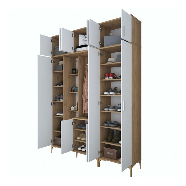 Predsoblje Emily 28 (s ogledalom) (orah + bijela)