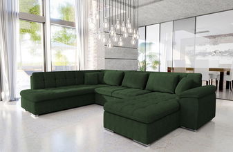 Rohová sedacia súprava U Talia  (tmavozelená)