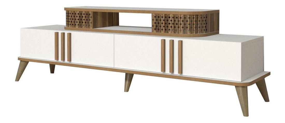 Masă TV/Dulap Lamele 2 (alb)