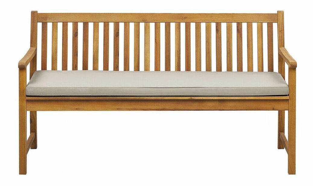 Záhradná lavica 160 cm VESTFOLD (drevo) (béžový podsedák)