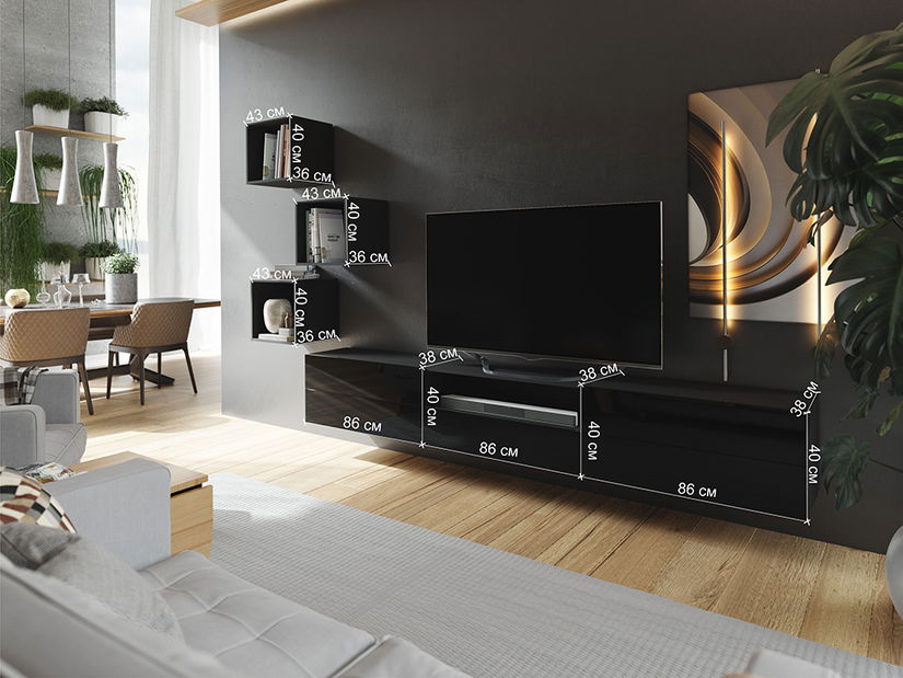 Nappali fal Berny 56 (fehér + fényes fehér)