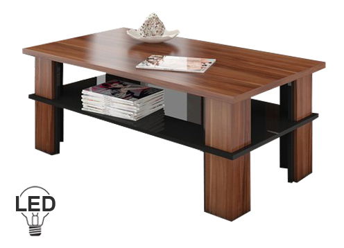 Masă de cafea Fernhill 2 (prun + Negru lucios)