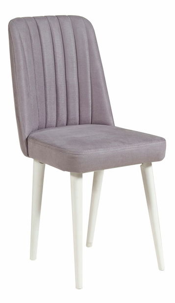 Masă de sufragerie extensibilă cu 2 scaune și 2 bănci Vlasta (alb + gri)