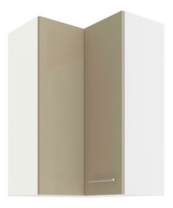 Horná rohová kuchynská skrinka Lavera 60x60 GN-90 2F (90°) (korpus: biela + front: lesk cappucino)
