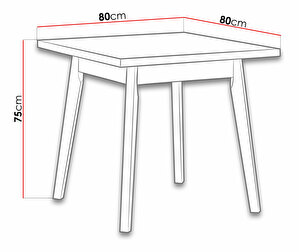 Stôl 80 x 80 I Henry (Sonoma + Biela)