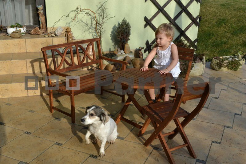 Detský záhradný nábytok Brighton 1+2+1 (Akácia)
