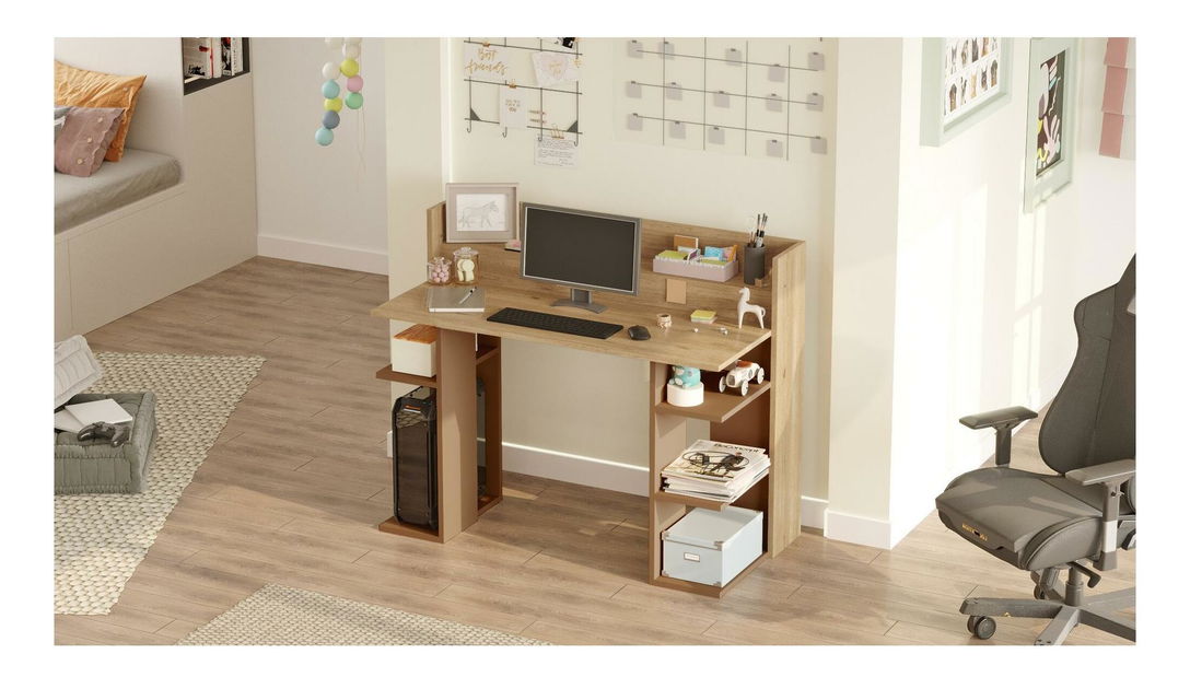 PC asztal Verbato (tölgy + tégla) 