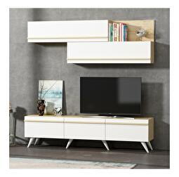 Mobilier living Amstel (Stejar zafir + Alb)