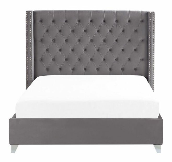 Franciaágy 160 cm LUBECK (ágyráccsal) (szürke)