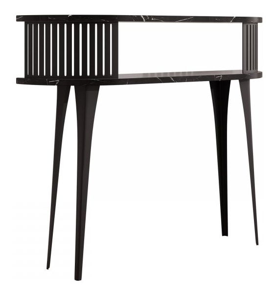 Măsuță consolă Mezanoa (negru + Pietra grigia)
