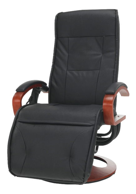 Masážne kreslo Ardos (ekokoža čierna + čerešňa) 