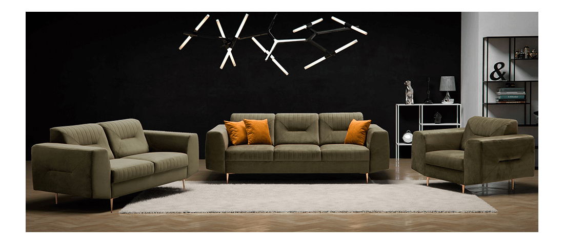 Canapea 2 locuri Lysenia (verde) 