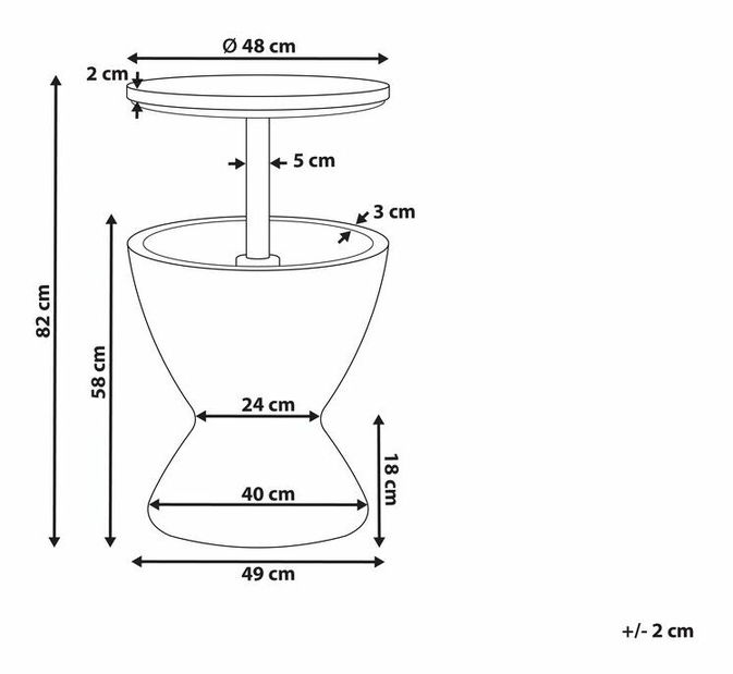 Barový stolík Aysa (čierna)