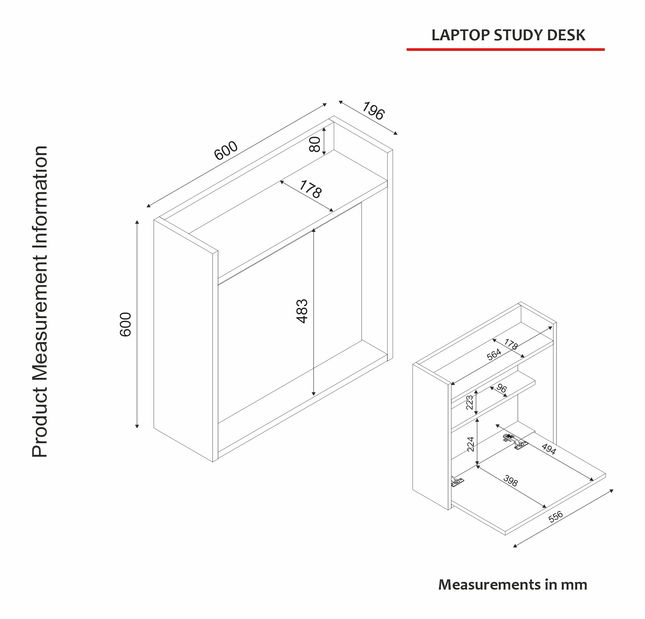Masă PC Livi (Alb + Nuc)