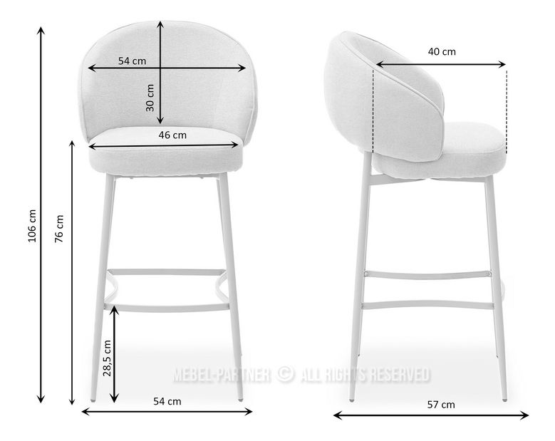 Scaun bar Ravelianto (bej + gri)
