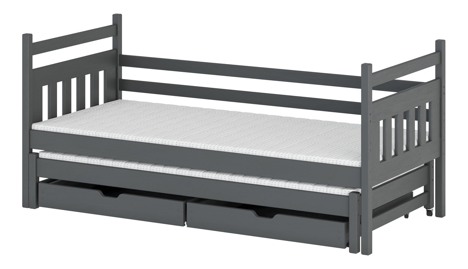 Detská posteľ 80 x 180 cm DANNY (s roštom a úl. priestorom) (grafit)
