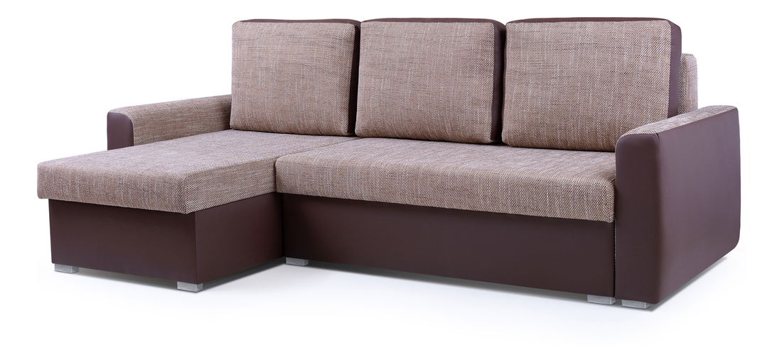 Rohová sedačka Primo (svetlohnedá + tmavohnedá) (L)