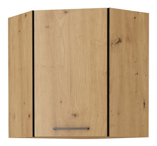 Dulap superior de bucătărie, de colț Meriel 60/60 GN-72 1F (negru + stejar artisan)