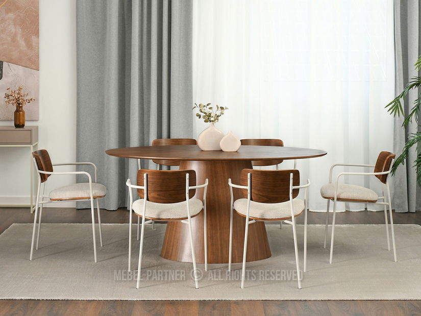 Stolička Február (orech + sivá)