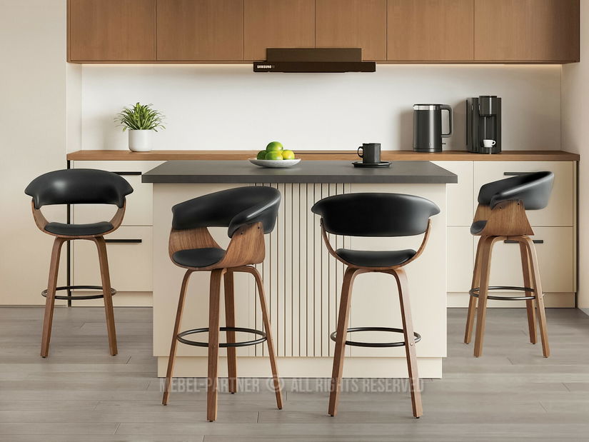 Scaun bar Elynah 75 (negru)